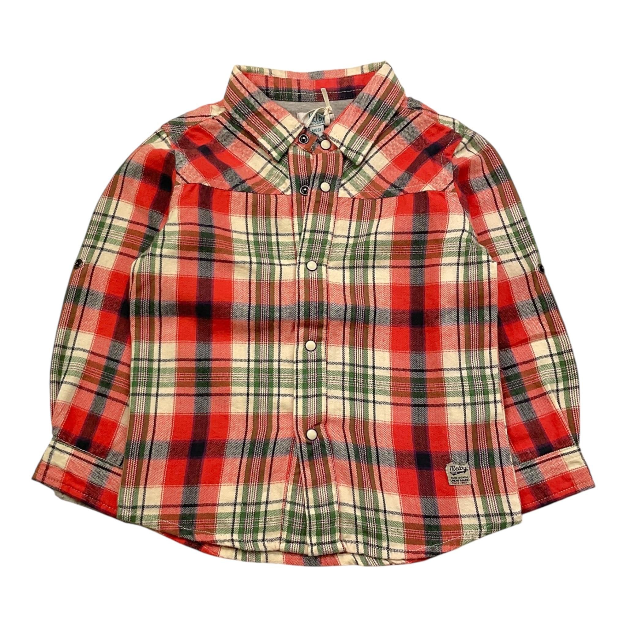 MELBY camicia tinta unita con fantasia a quadri Rosso per Neonato CAM0195 ROSSO MELBY 