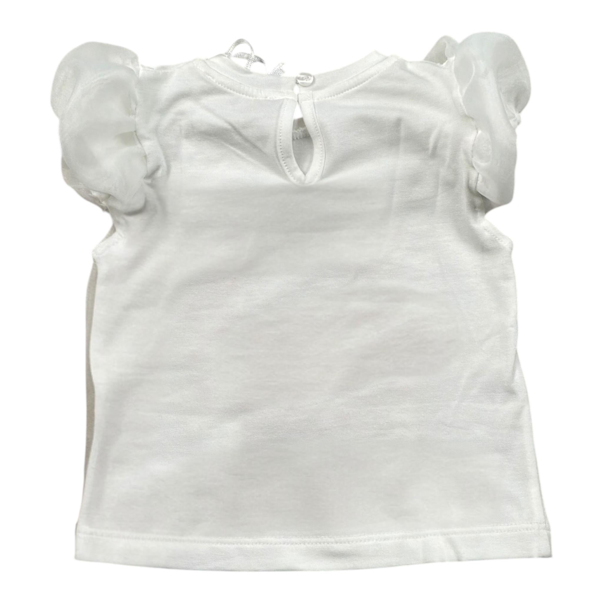 Miss Grant T-Shirt Girocollo tinta unita con Stampa In Contrasto Bianco per Bambina MG1336XXJ BIANCO MISS GRANT 
