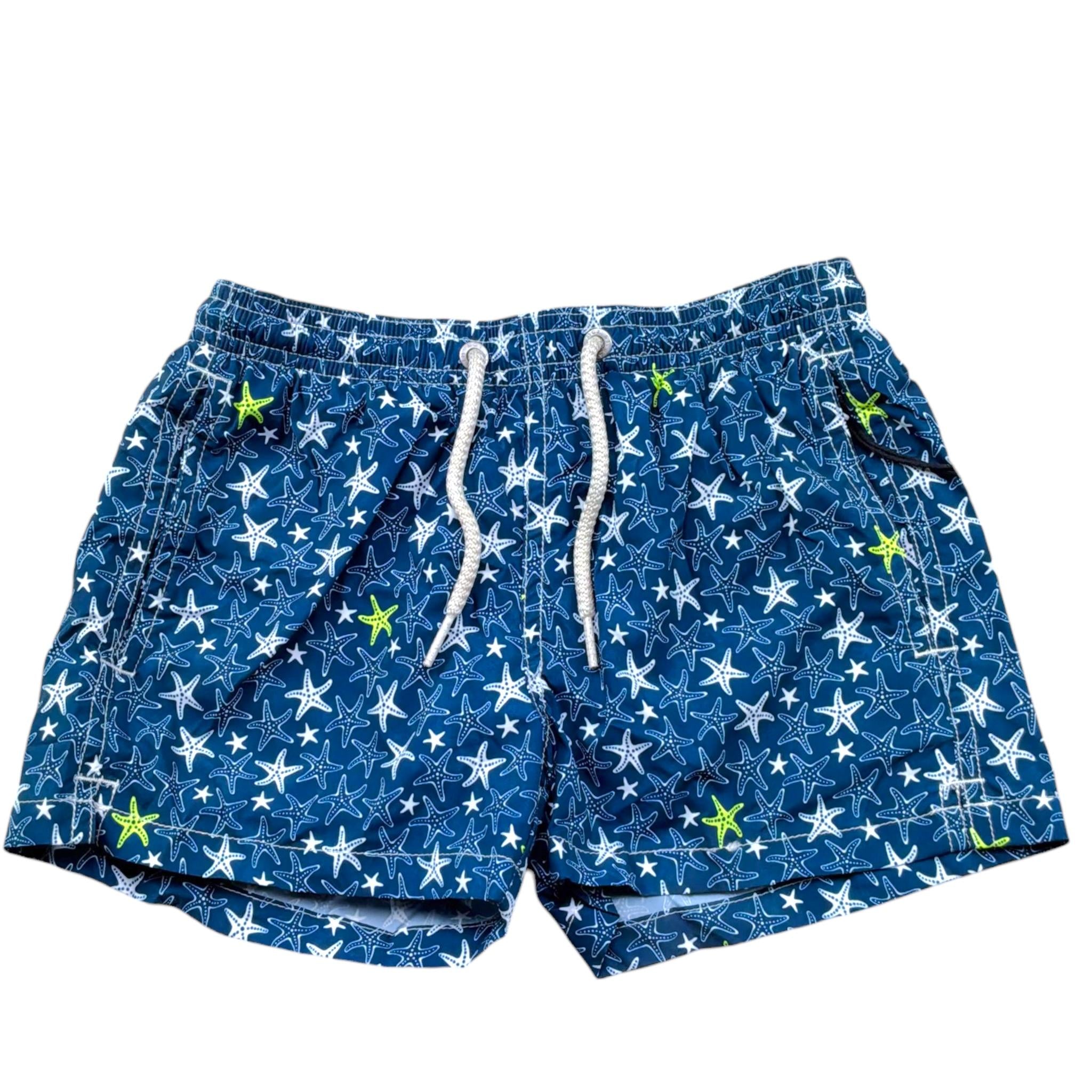 Saint Barth Cstume Modello Boxer Tinta Unita con Stampa per Bambino JEA0022JESNMA BLU SAINT BARTH 
