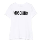 Moschino T-Shirt Girocollo Tinta Unita con Stampa per Bambino HUM05C BIANCO MOSCHINO 