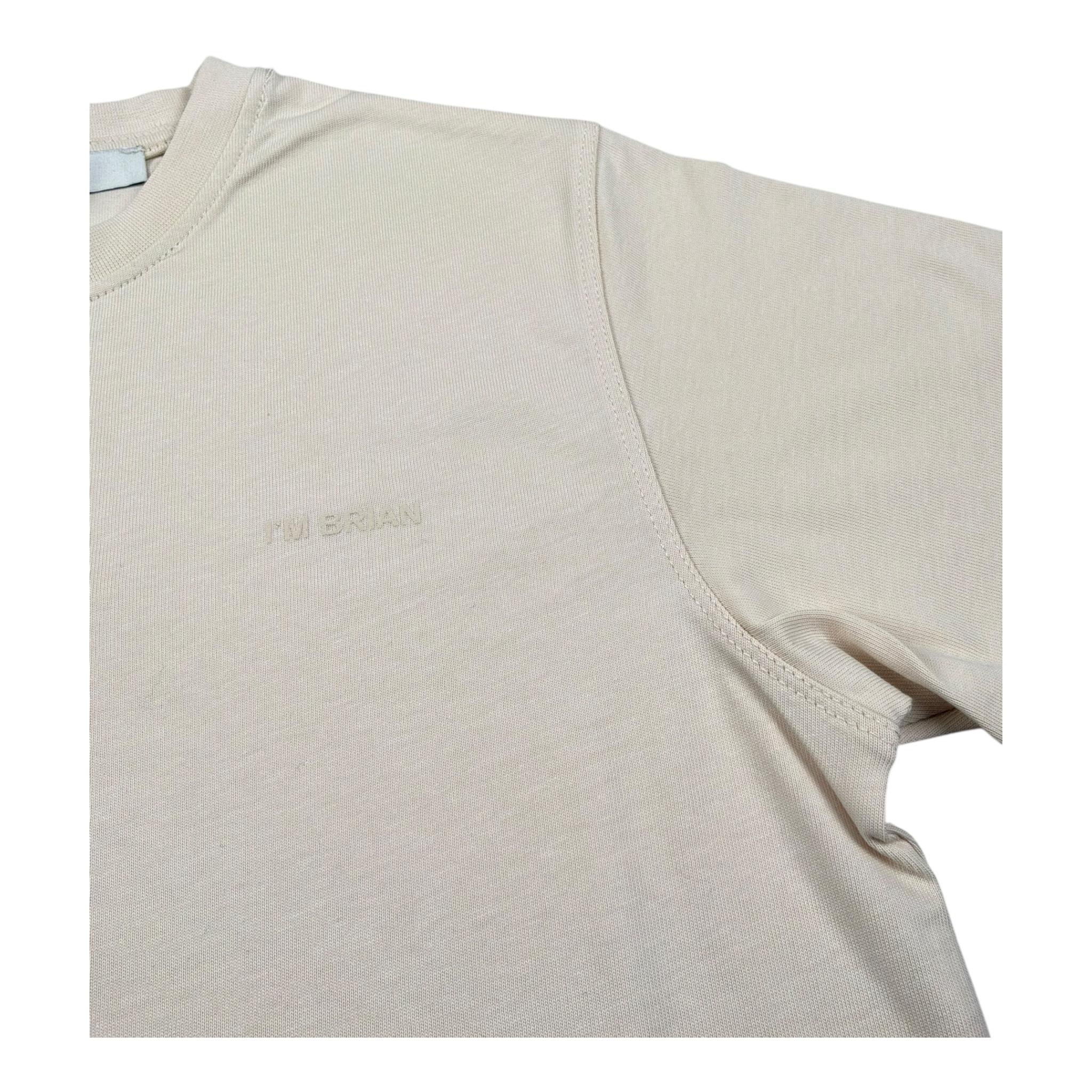 I'M Brian T-Shirt Girocollo Tinta Unita con Logo per Bambino TS3328J PANNA I'M BRIAN 