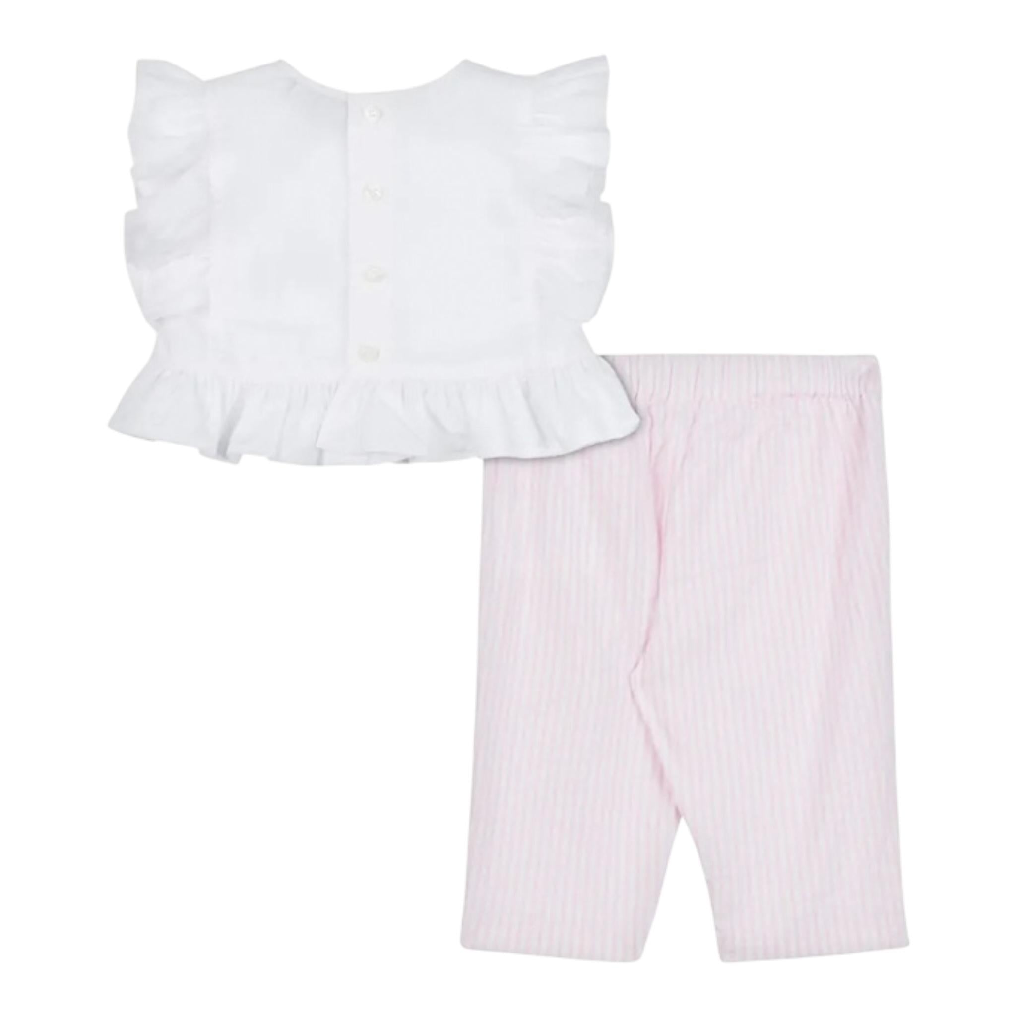 Moschino Completo 2 Pezzi Camicia-Pantalone per Bambina MDG01LYXJ BIANCO/ROSA MOSCHINO 