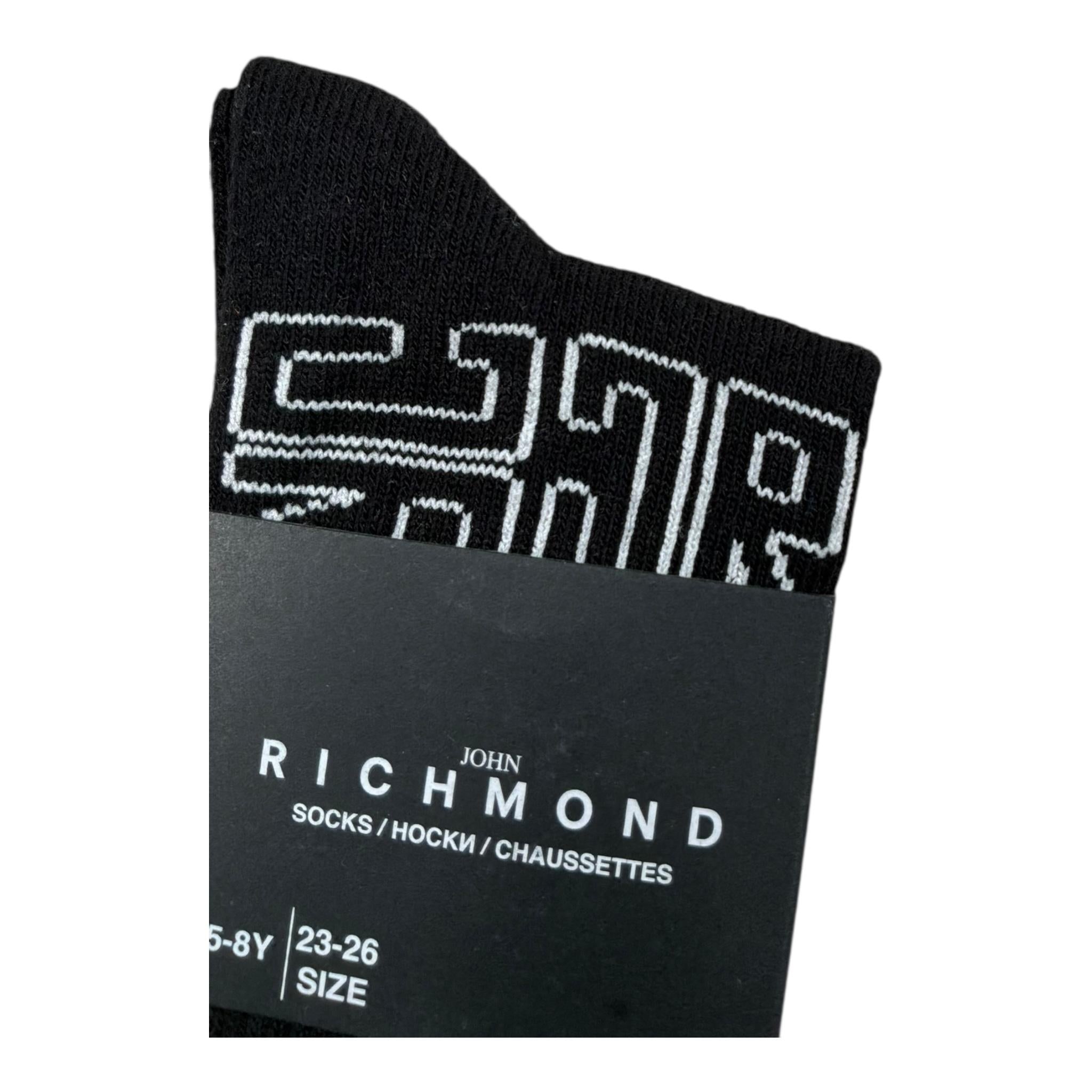 John Richmond Calzini Tinta Unita con Logo per Bambino RGO26020CZ NERO JOHN RICHMOND 