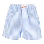 Saint Barth Short Bicolore con Fantasia A Quadrettini per Bambina BXY001 BIANCO/AZZURRO SAINT BARTH 