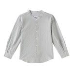 Il Gufo Camicia Manica Lunga Fantasia A Righe Collo Coreano per Bambino P25CL016C1080 BIANCO/GRIGIO IL GUFO 