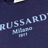 Trussardi T-Shirt Girocollo Tinta Unita con Stampa per Bambino TBP25003TS BLU TRUSSARDI 