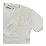 Ermanno Scervino T-Shirt Girocollo Tinta Unita con Ricami per Bambina SFMA031 BIANCO ERMANNO SCERVINO 