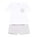 Il Gufo Completo 2 Pezzi T-Shirt-Bermuda Bicolore per Neonato P25DP549C1080 BIANCO/GRIGIO IL GUFO 