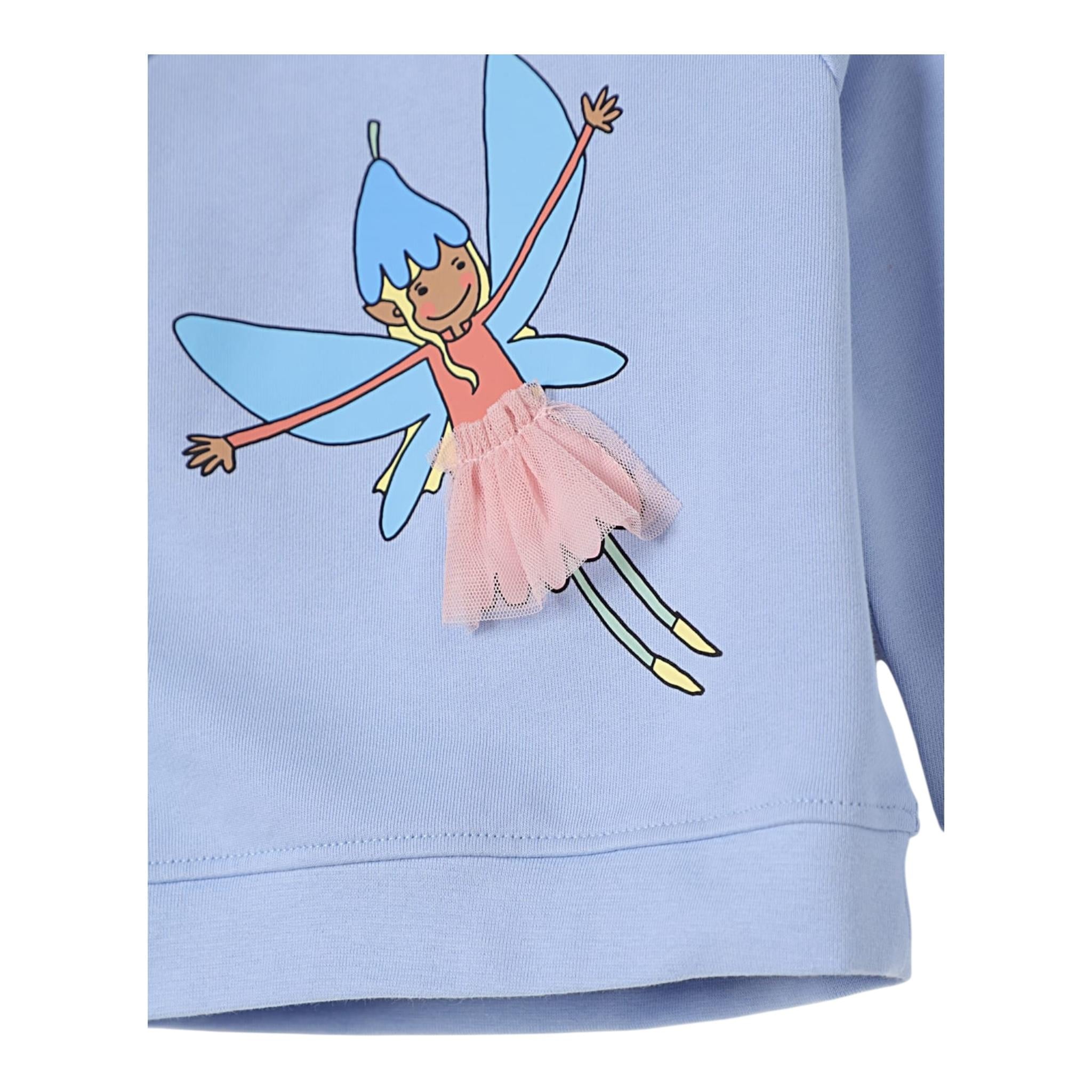 Stella Mccartney Felpa Girocollo Tinta Unita con Stampa per Neonata TW4A10 AZZURRO STELLA McCARTNEY 