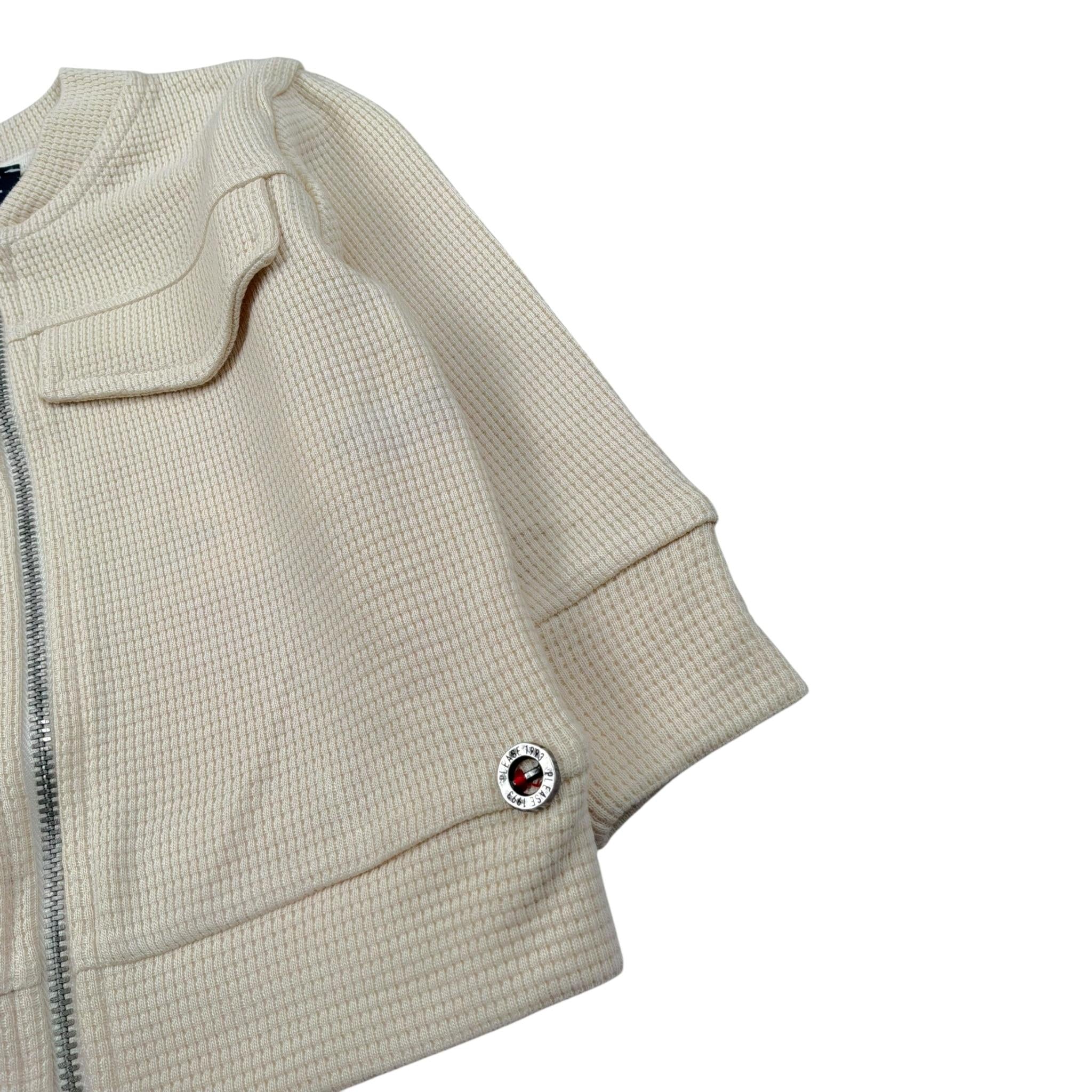 Please Felpa Tinta Unita con Zip per Neonato LG30030B71 BEIGE PLEASE 