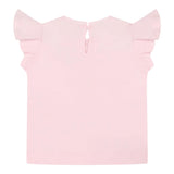 Monnalisa T-Shirt Girocollo Tinta Unita con Applicazioni per Neonata 31E613 ROSA MONNALISA 
