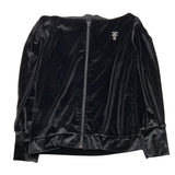 FRACOMINA felpa tinta unita con zip e cappuccio in velluto Nero per Bambina FM0743 NERO FRACOMINA 