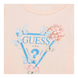 Guess T-Shirt Girocollo Tinta Unita con Logo per Bambina K5RI07K6YW4XX ROSA GUESS 