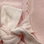 MARLU' coperta tinta unita con ricami Rosa per Neonata ESCUORE ROSA MARLU' 