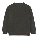 FAY maglia tinta unita girocollo con profili in contrasto Verde per Bambino FV9P00 VERDE FAY 