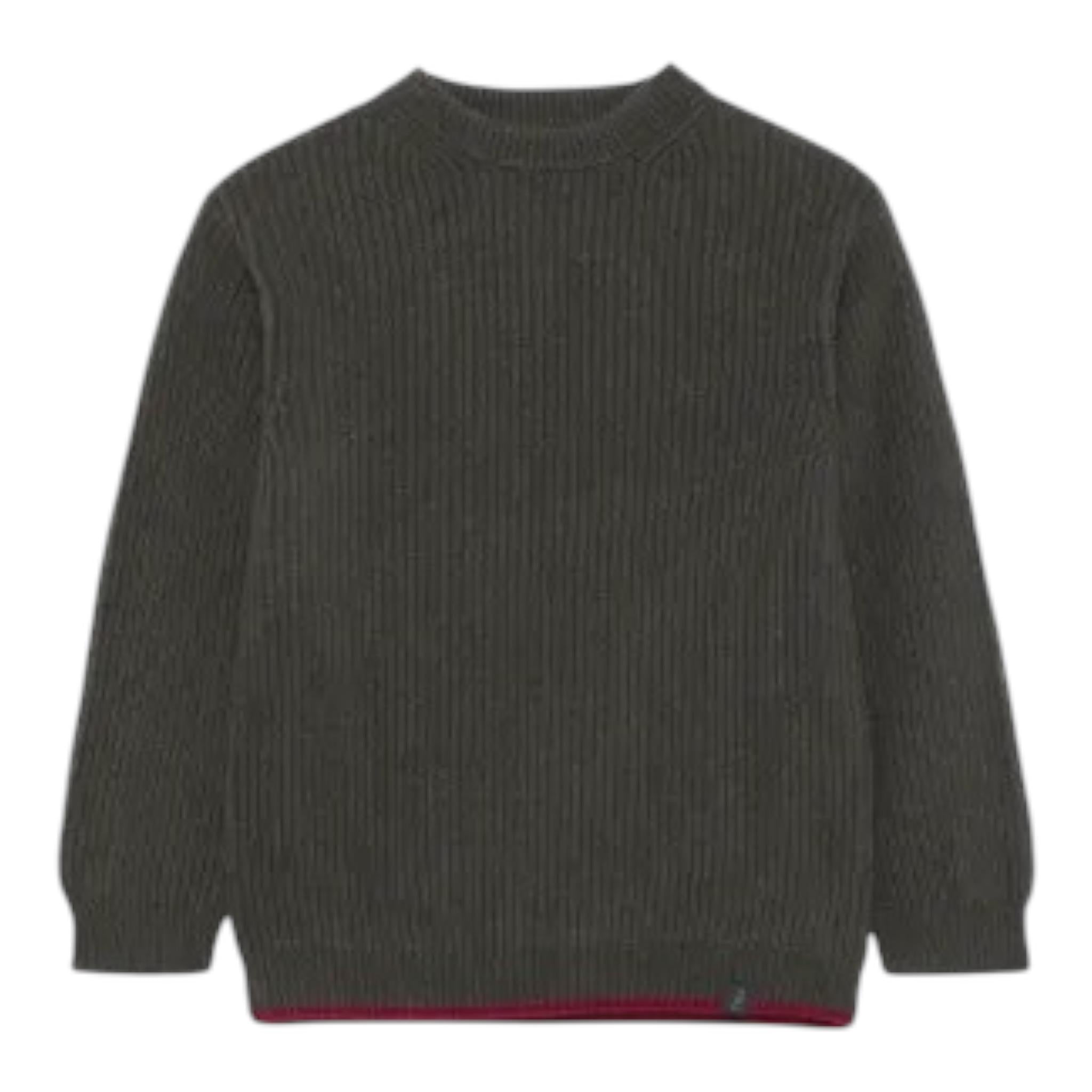 FAY maglia tinta unita girocollo con profili in contrasto Verde per Bambino FV9P00 VERDE FAY 