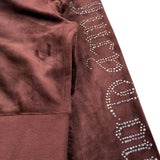 Juicy Couture Felpa Tinta Unita con Zip E Cappuccio In Velluto per Bambina JBX6600 MARRONE JUICY COUTURE 