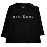 John Richmond Shirt Girocollo Tinta Unita con Logo per Neonato RIP26009TS NERO JOHN RICHMOND 
