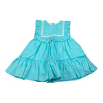 Juliana Abito Giromanica tinta unita Turchese per Bambina 25127X TURCHESE JULIANA 