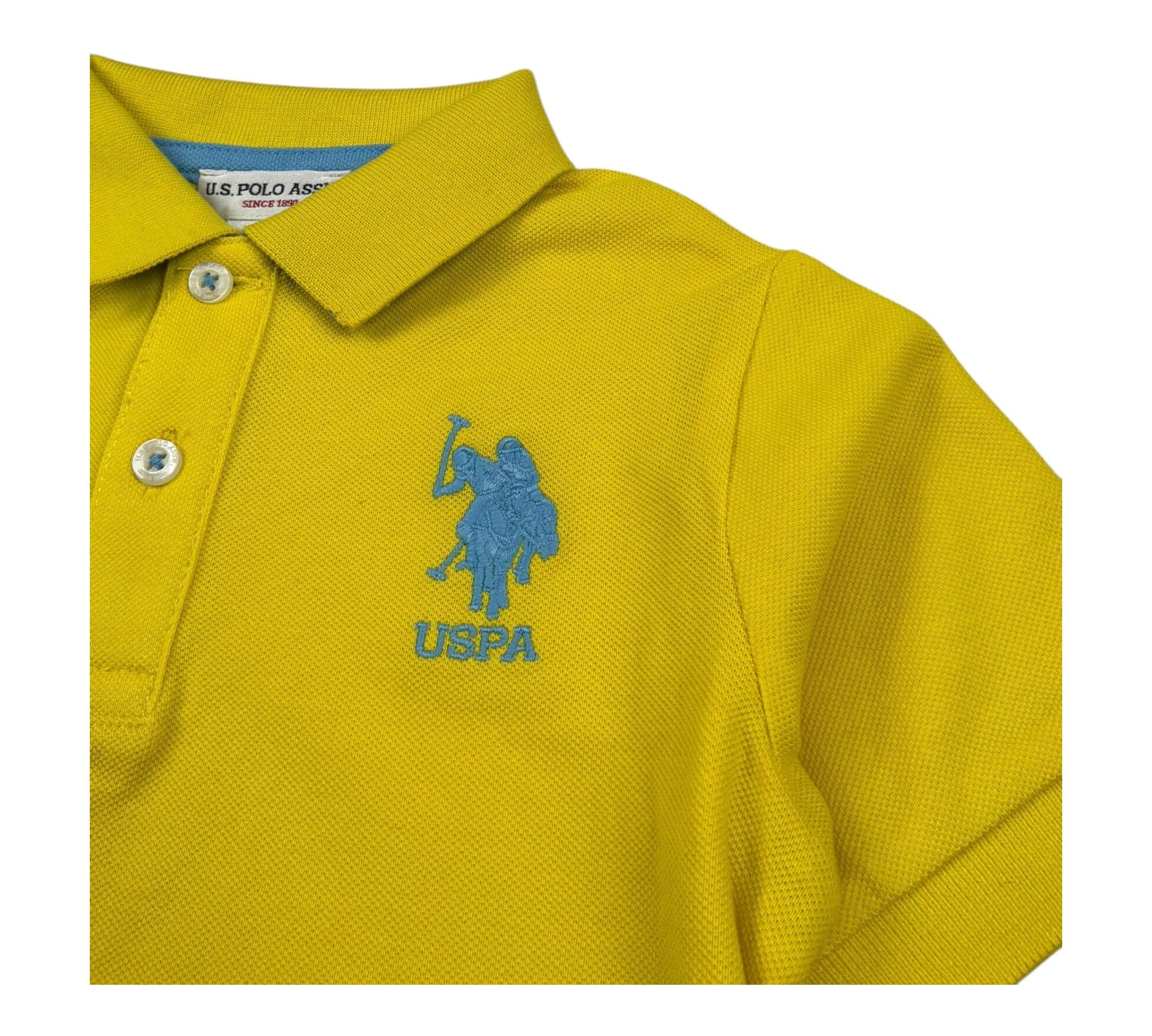 U.S. Polo Assn Polo Mezza Manica Tinta Unita con Logo per Neonato US41597N GIALLO U.S. POLO ASSN 
