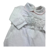 Isabel & Martinez Tutina Manica Lunga Tinta Unita con Ricami per Neonata IM25N435 BIANCO ISABEL & MARTINEZ 