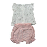 Baby Vip Completo 2 Pezzi Camicia-Culotte Bicolore per Neonata T1383 BIANCO/ROSA BABY VIP 