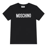 Moschino T-Shirt Girocollo Tinta Unita con Stampa per Bambino HUM05C NERO MOSCHINO 