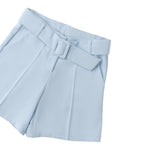 Sarabanda Short Tinta Unita con Cintura per Bambina 0B533 AZZURRO SARABANDA 