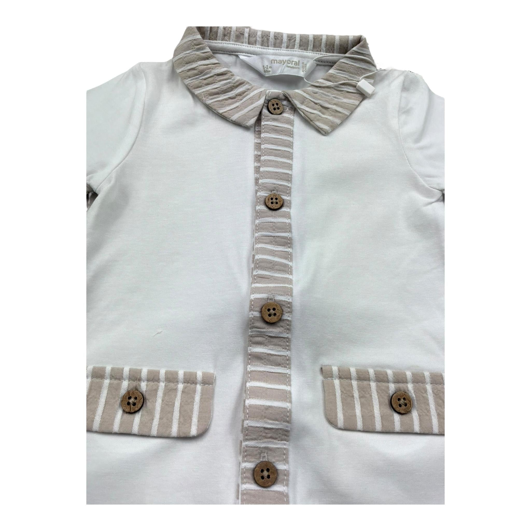 Mayoral Set Pagliaccetti Bicolore per Neonato 1705 BIANCO/BEIGE MAYORAL 