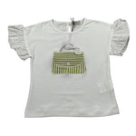J.O. Milano T-Shirt Girocollo Tinta Unita con Stampa per Neonata 576P5N BIANCO J.O. MILANO 