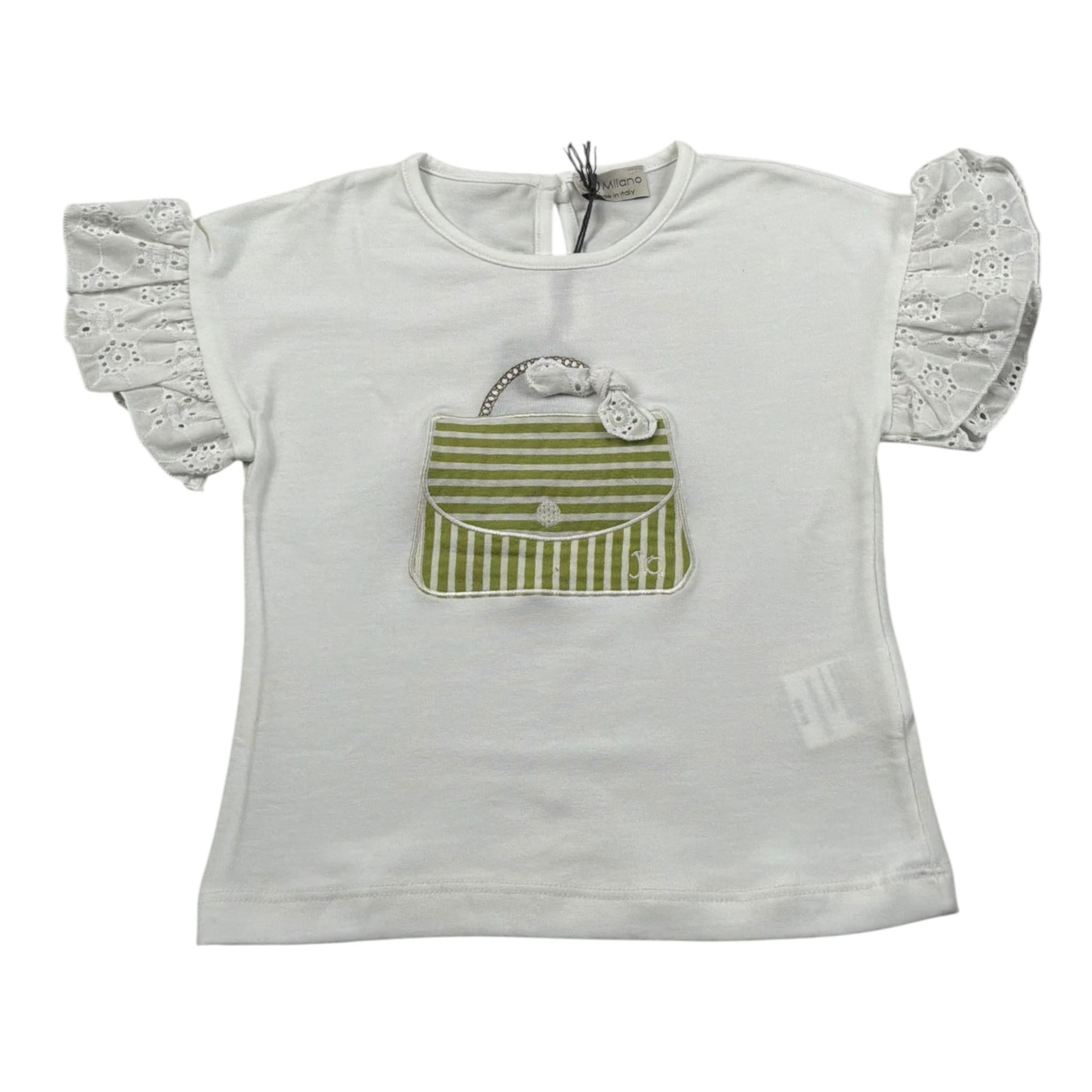 J.O. Milano T-Shirt Girocollo Tinta Unita con Stampa per Neonata 576P5N BIANCO J.O. MILANO 