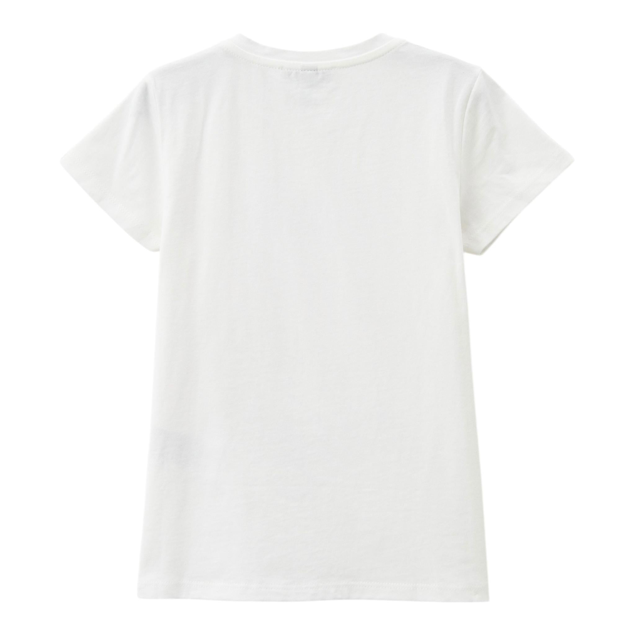 Dixie T-Shirt Tinta Unita Girocollo con Stampa per Bambina MB61030G39 BIANCO DIXIE 