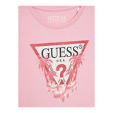 Guess Abito Giromanica Tinta Unita con Logo per Bambina K4RK23KA6W4 ROSA GUESS 