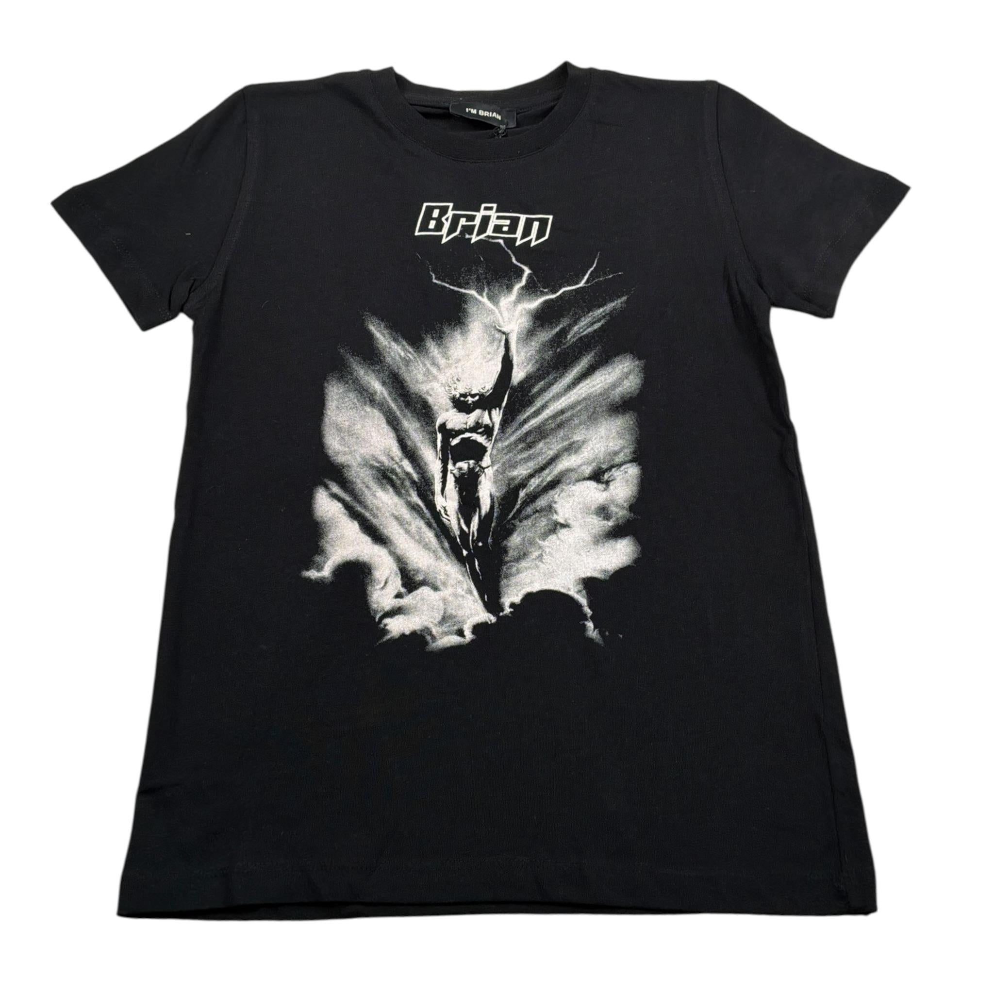 I'M Brian T-Shirt Girocollo tinta unita con Stampa Nero per Bambino TS1457J NERO I'M BRIAN 