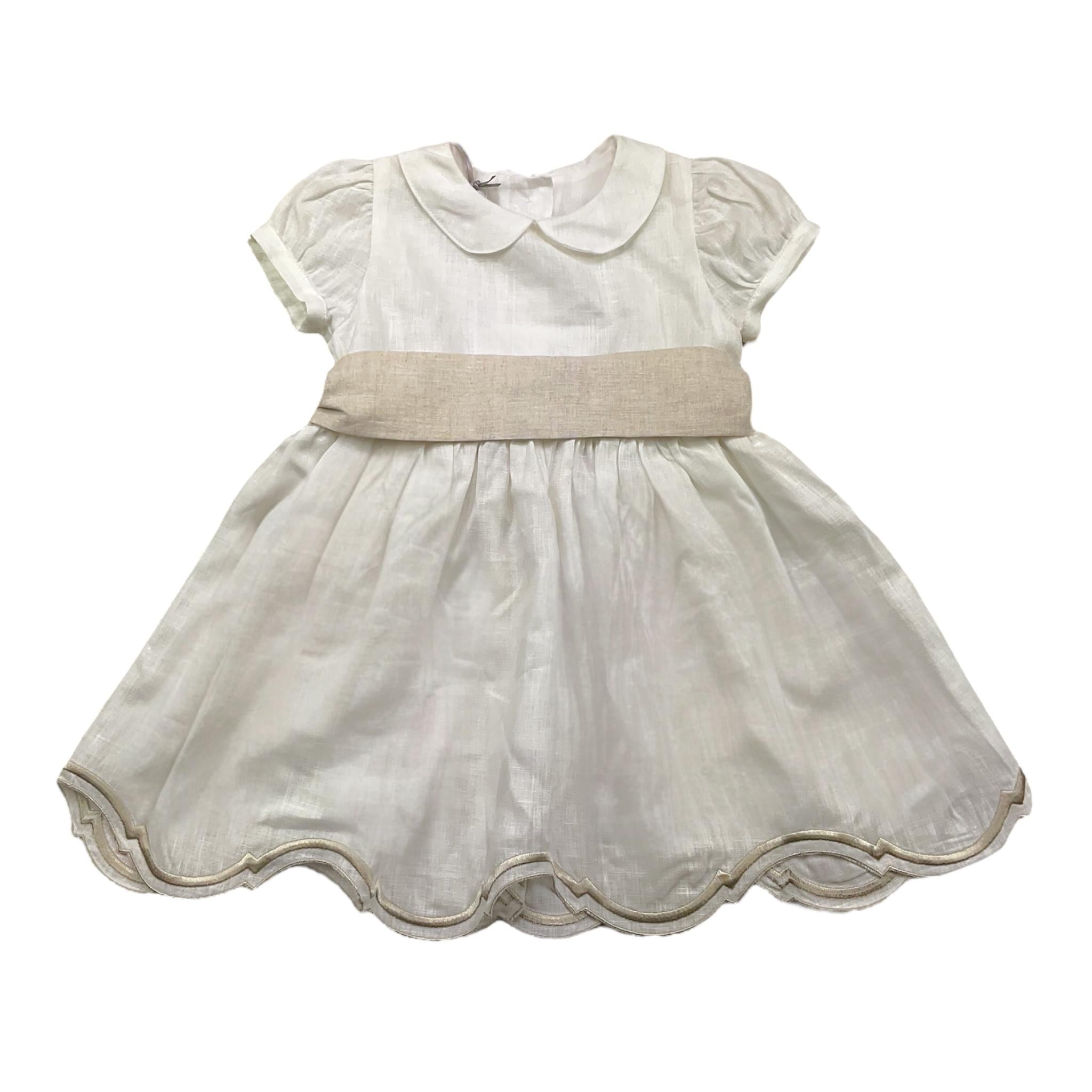 Jesvrvm Abito Mezza Manica Tinta Unita per Neonata ORIENTE BIANCO JESVRVM 