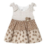 Mayoral Abito Bicolore con Fantasia A Pois per Neonata 1868 BIANCO/MARRONE MAYORAL 