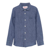Saint Barth Camicia Manica Lunga Tinta Unita per Neonato AGN0001003N BLU SAINT BARTH 
