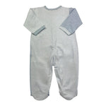 Picoti & Picota' Tutina Tinta Unita con Fantasia A Righe per Neonato PE1710224J12 AZZURRO PICOTI & PICOTA' 