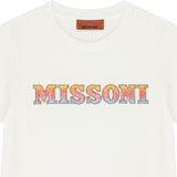 Missoni T-Shirt Girocollo Tinta Unita con Stampa per Bambina MV8B01 BIANCO MISSONI 