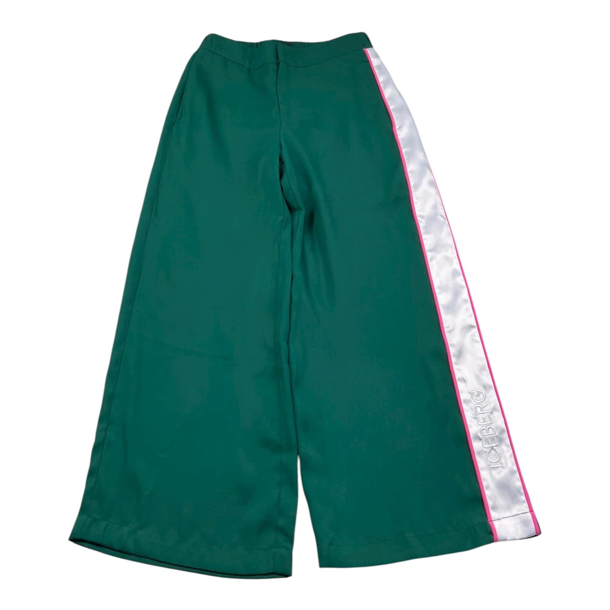 Iceberg Pantalone Tinta Unita con Profili In Contrasto per Bambina PTICE4150J VERDE ICEBERG 