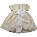 Le Bebe Abito Mezza Manica Tinta Unita con Cinturino per Neonata LBG6324 BEIGE LE BEBE 