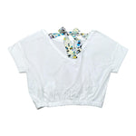 Please T-Shirt Tinta Unita con Elastico per Bambina MBC4030G72 BIANCO PLEASE 