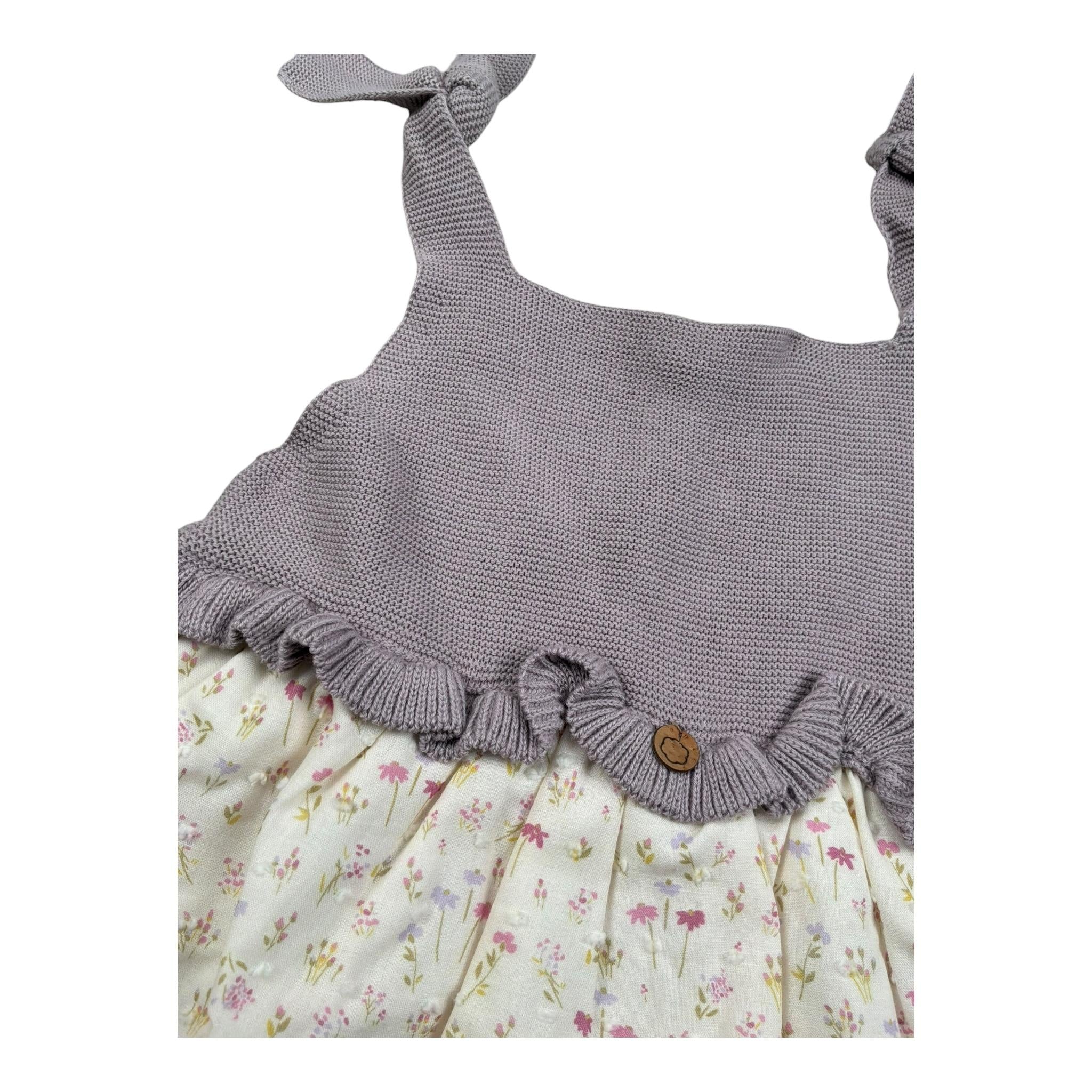 Wedoble Abito Giromanica Bicolore per Bambina V2505404X PANNA WEDOBLE 