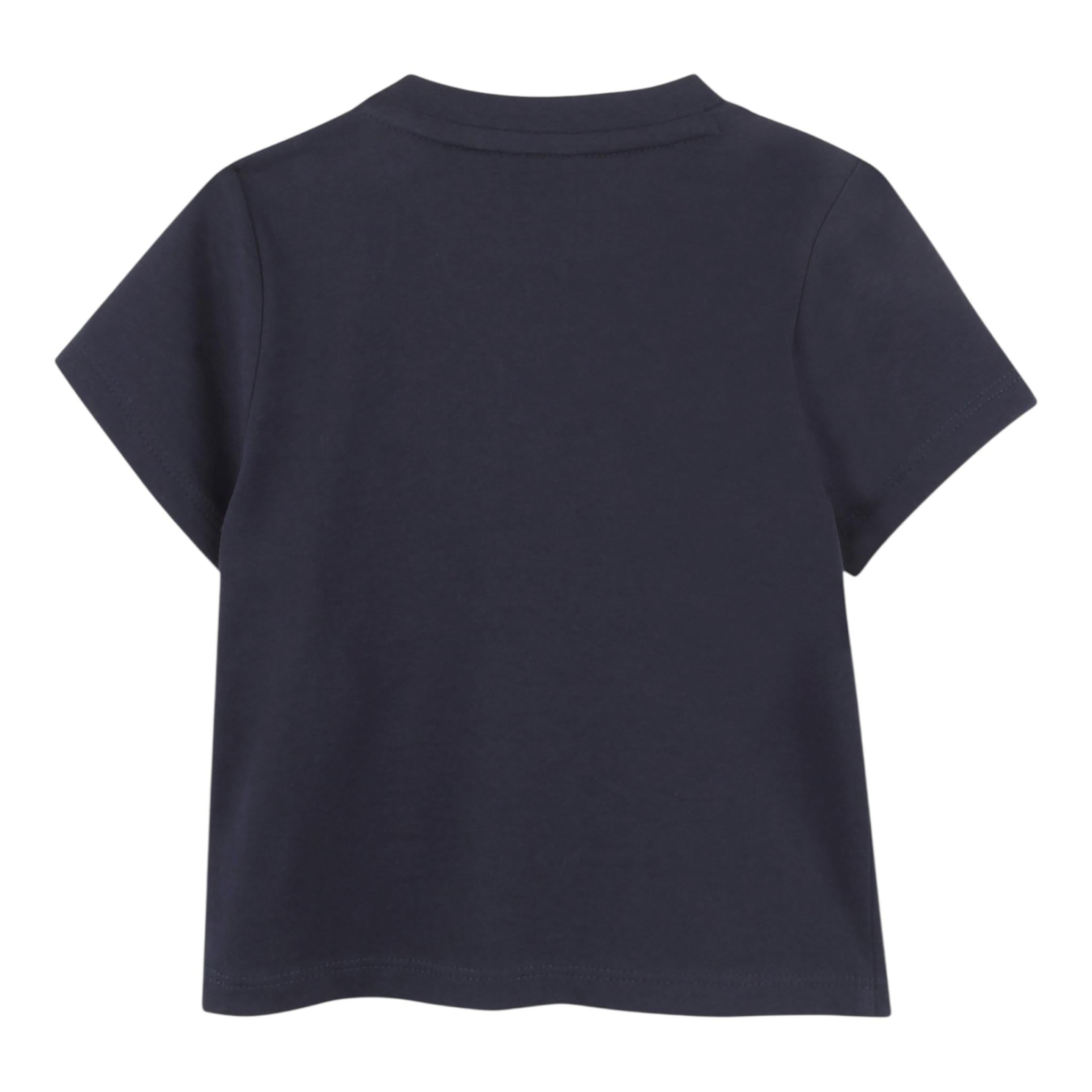 Boss T-Shirt Girocollo Tinta Unita con Logo per Neonato J52107 BLU BOSS 