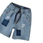 Sarabanda Bermuda In Denim Tinta Unita con Elastico In Vita per Bambino 0B153X AZZURRO SARABANDA 