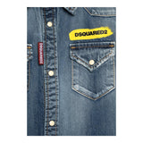 Dsquared2 Camicia Manica Lunga In Denim Tinta Unita per Bambino DQ02DG AZZURRO DSQUARED2 