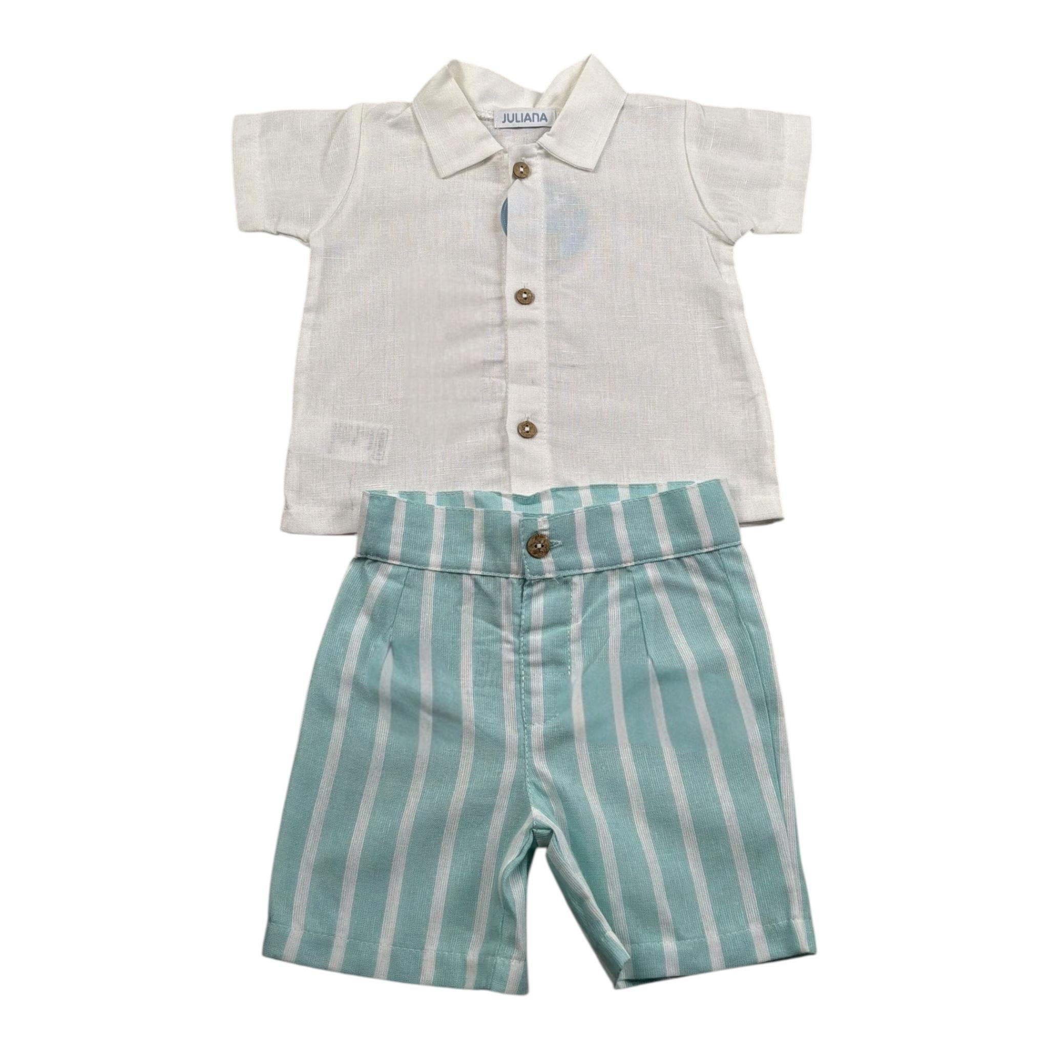 Juliana Completo 2 Pezzi Camicia-Bermuda per Neonato 25186 PANNA JULIANA 