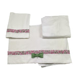 Ninnaoh Set 3 Pezzi Lenzuola Tinta Unita con Applicazioni per Neonata E25LE7 BIANCO NINNAOH 