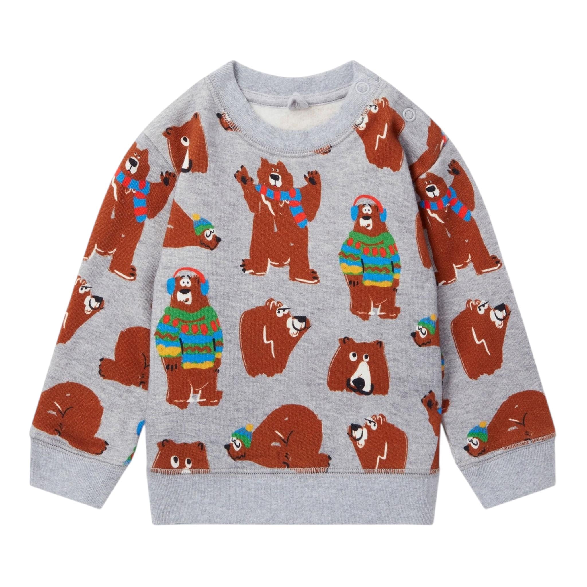 STELLA McCARTNEY felpa chiusa girocollo tinta unita con stampe in contrasto Grigio per Neonato TT4520 GRIGIO STELLA McCARTNEY 