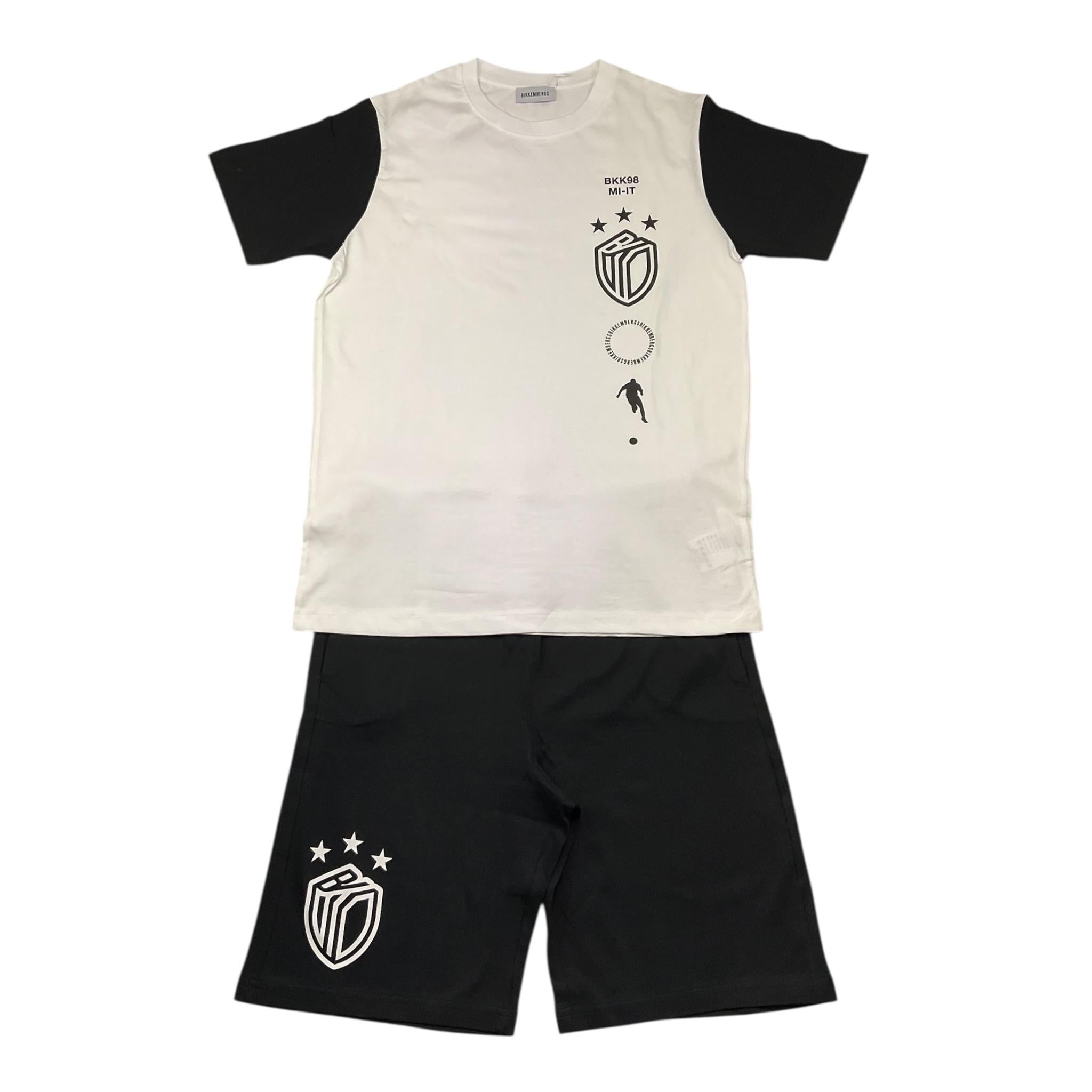 Bikkembergs Completo 2 Pezzi T-Shirt-Bermuda per Bambino BK3227 BIANCO/NERO BiKKEMBERGS 
